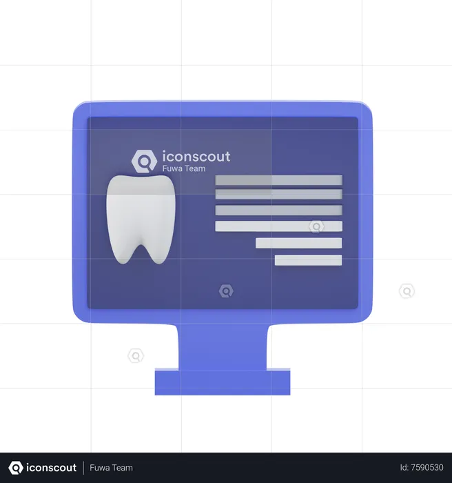 Exame dentário  3D Icon