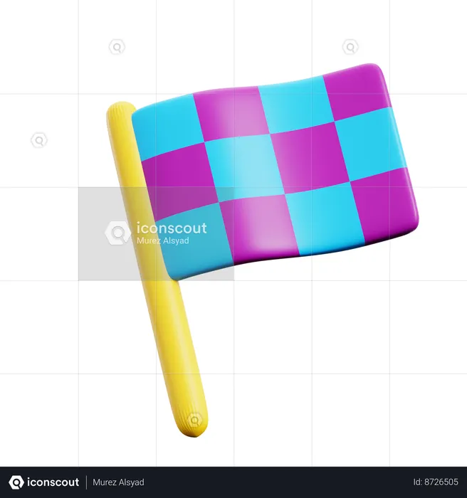 Checkered Finish Flag  3D Icon