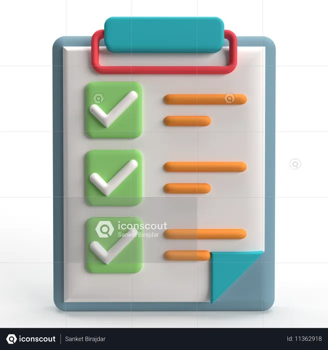 Checklist  3D Icon