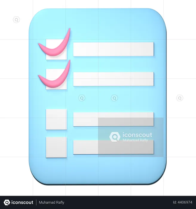 Checklist  3D Illustration