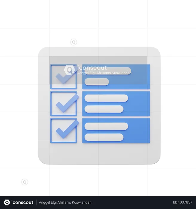Checklist  3D Illustration