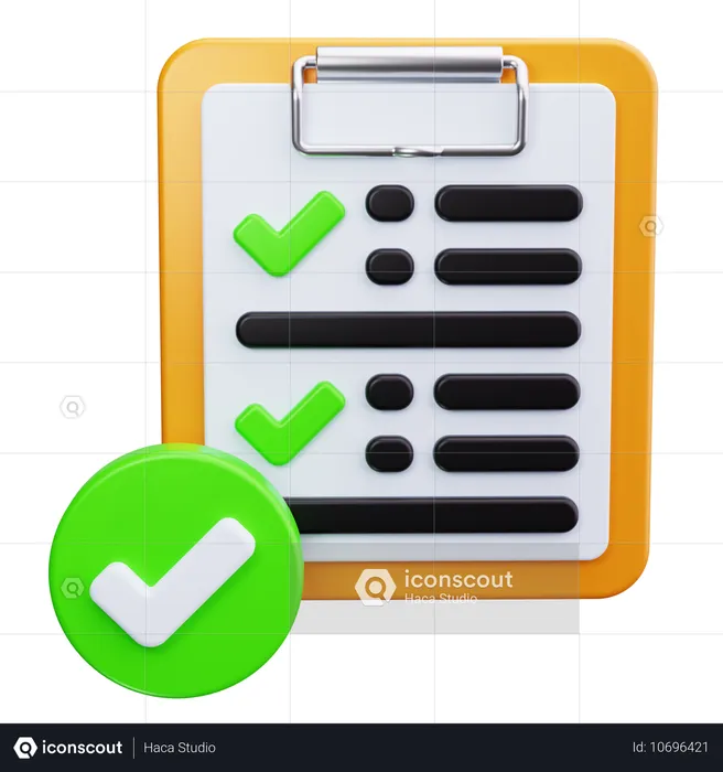 Checklist with Checkmarks  3D Icon