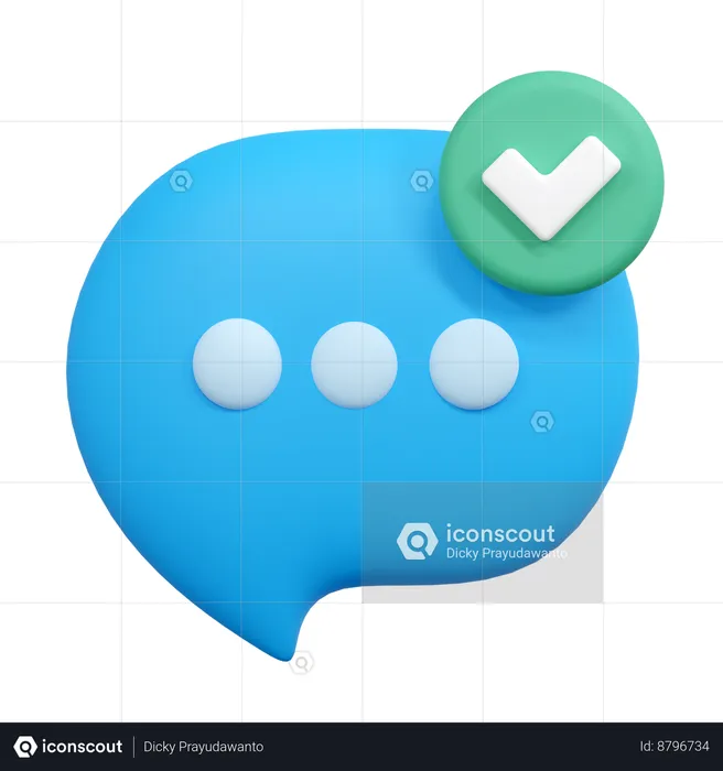 Checkmark message  3D Icon