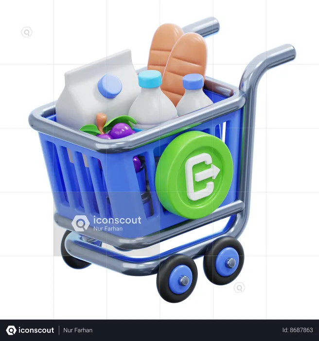 CHECKOUT CART  3D Icon