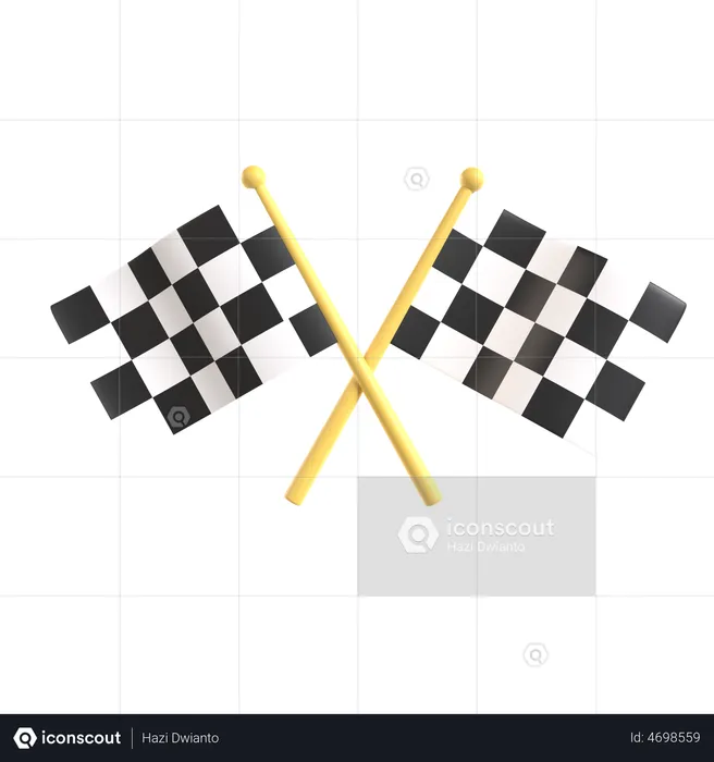 Checkred Flag  3D Illustration