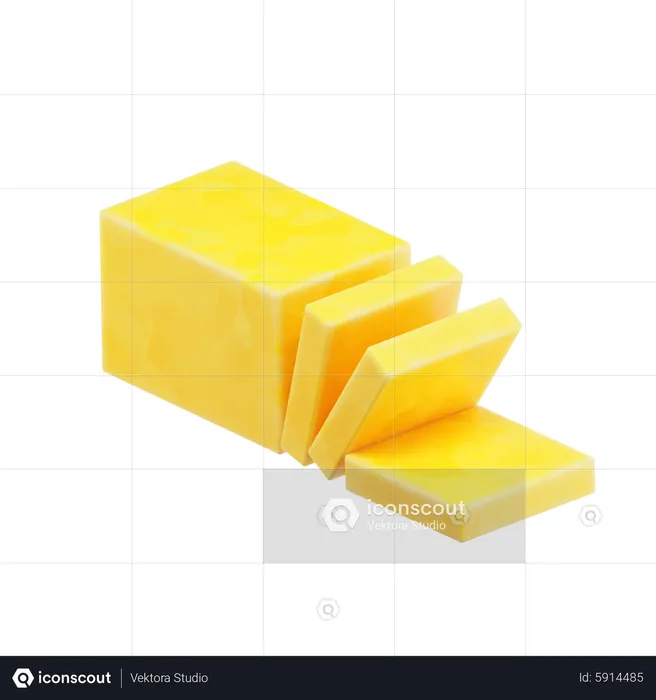 Cheddar Cheese  3D Icon