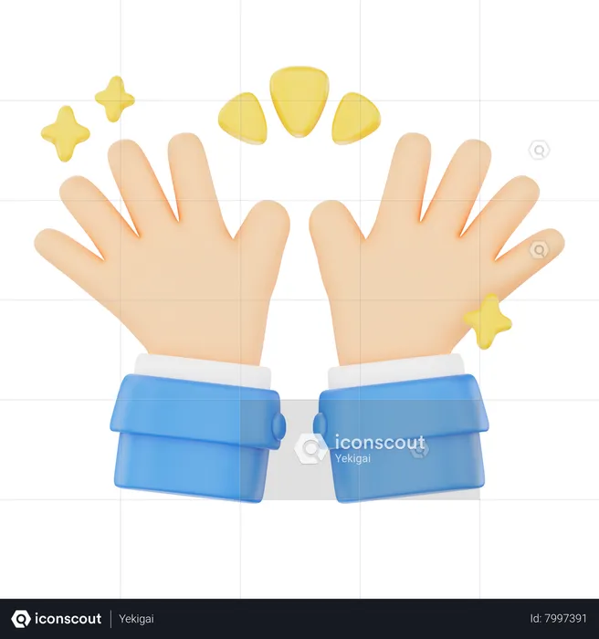 Cheer Up Hand Gesture  3D Icon