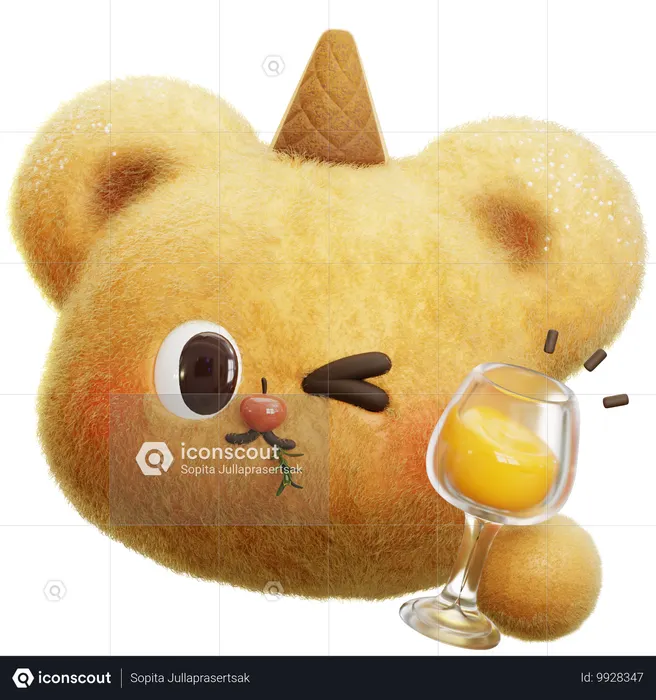 Cheers Bear Emoji 3D Icon