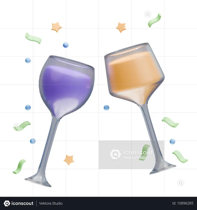 Cheers Glasses  3D Icon