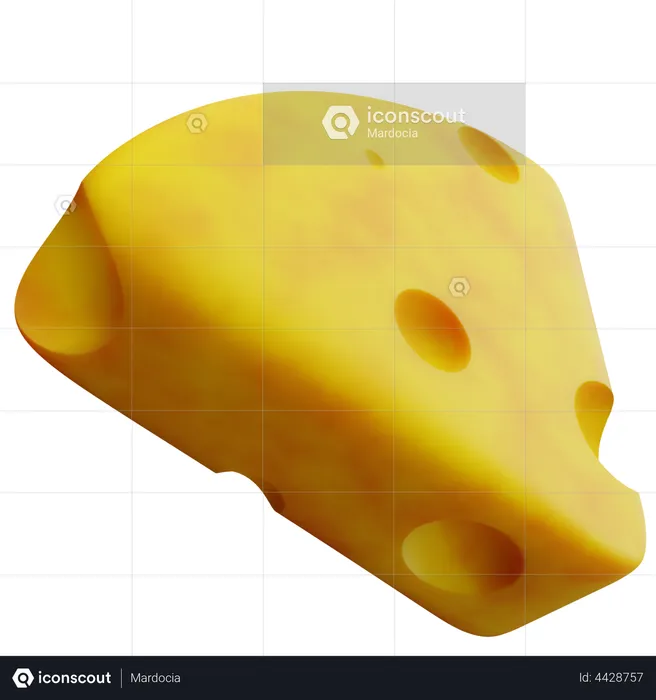 Cheese Block  3D Illustration