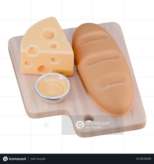 Cheese Bread  3D Icon