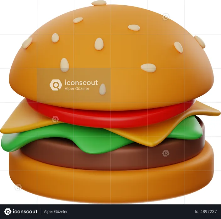 Hamburger au fromage  3D Icon