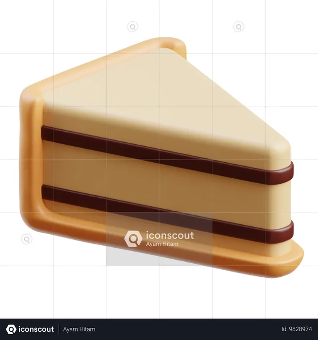 チーズケーキ  3D Icon