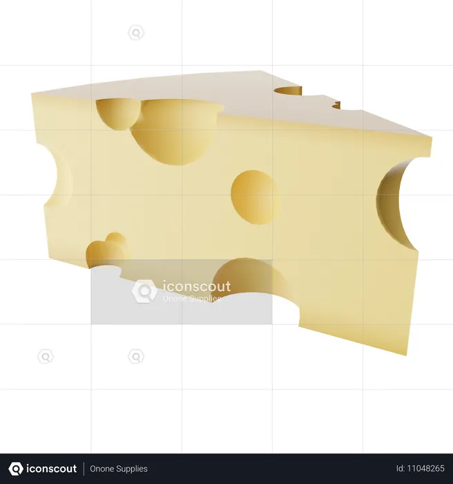 Cheese Cube  3D Icon