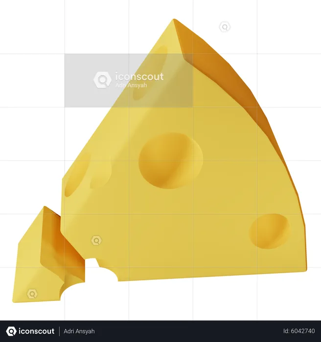 Cheese Cube  3D Icon