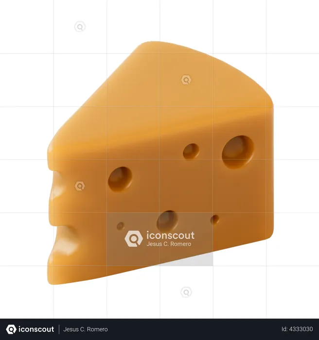 Cheese Cube  3D Illustration