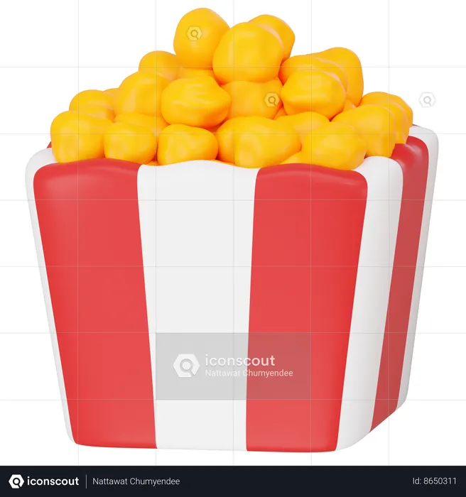 Cheese Popcorn  3D Icon