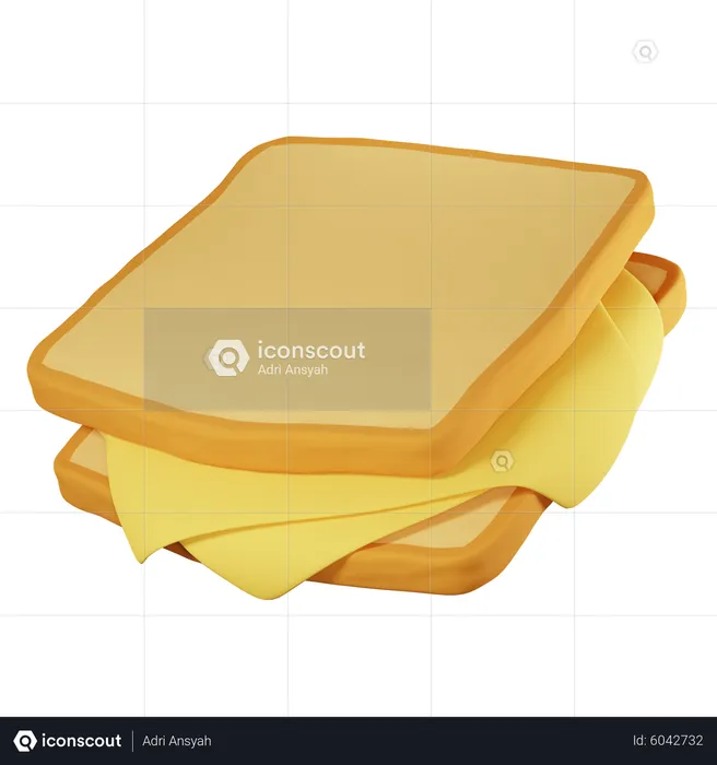 Cheese Sandwich  3D Icon