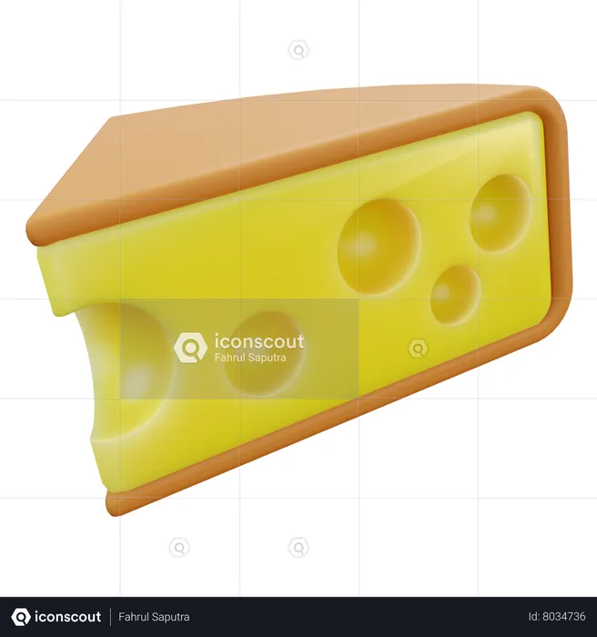 Cheese Slice  3D Icon