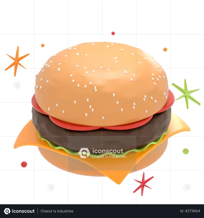 Cheeseburger  3D Illustration