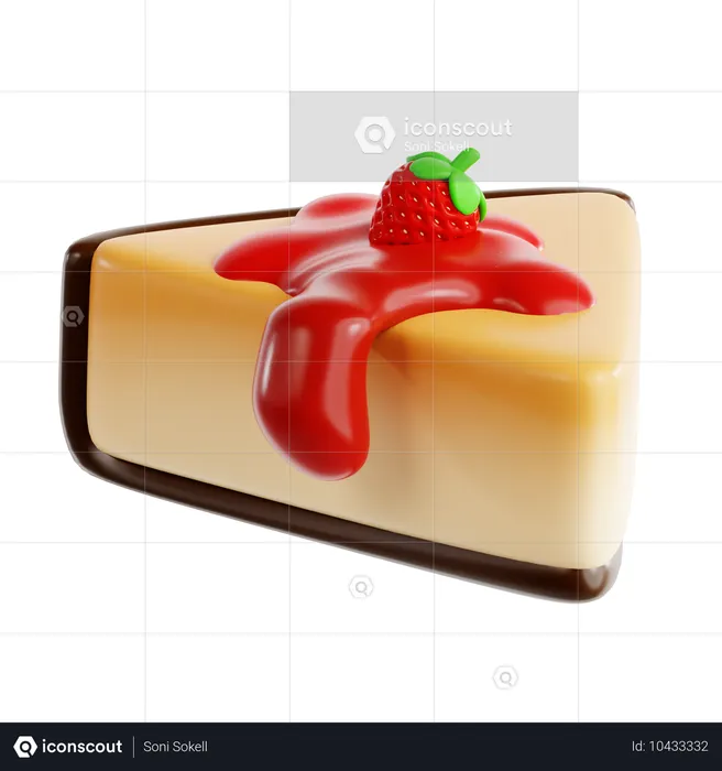 치즈 케잌  3D Icon