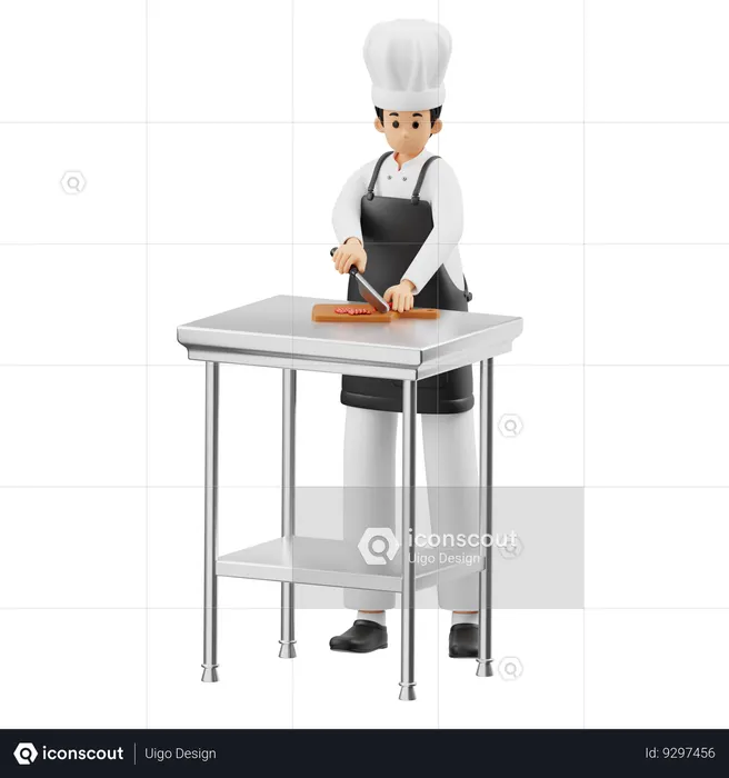 Chef corta pimenta malagueta  3D Icon
