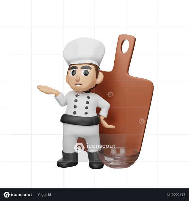 Pose de chef debout  3D Illustration