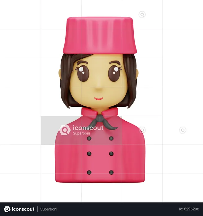 Chef feminina  3D Icon