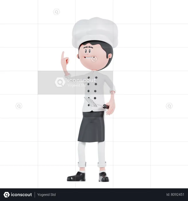 Chef Get An Idea  3D Illustration