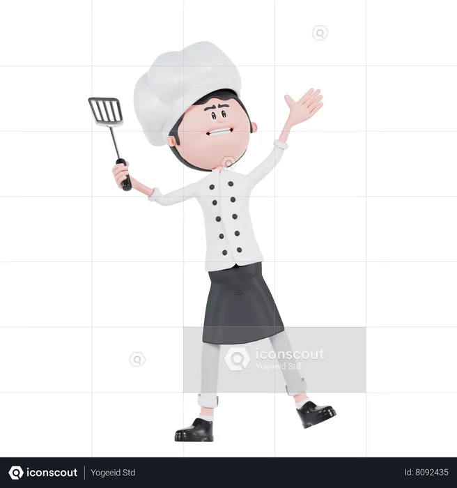 Chef Happy Pose  3D Illustration