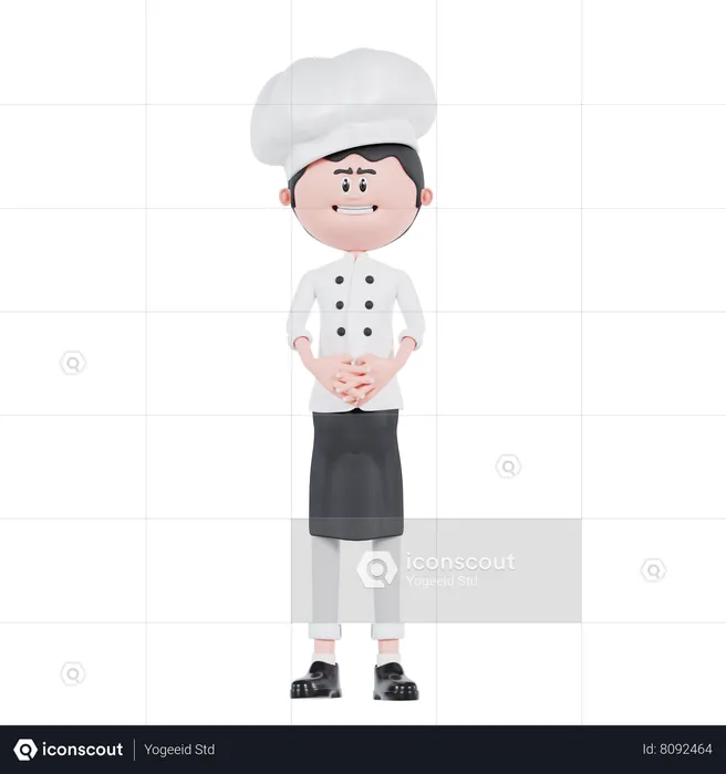 Chef Is Standing  3D Illustration