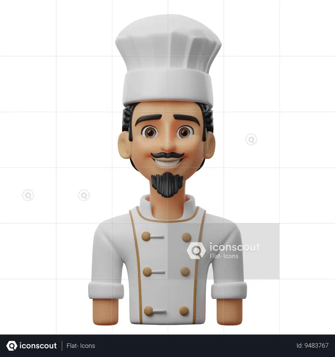 Chef masculino  3D Icon