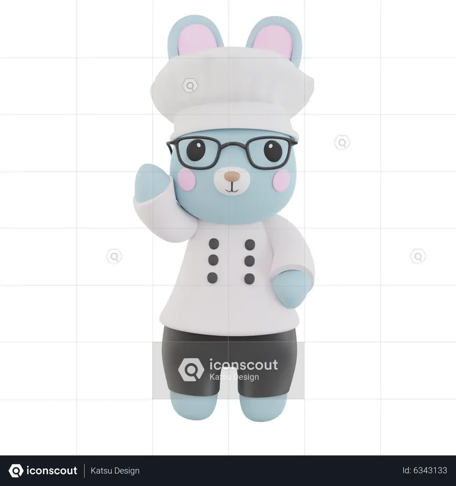 Chef Rabbit  3D Icon