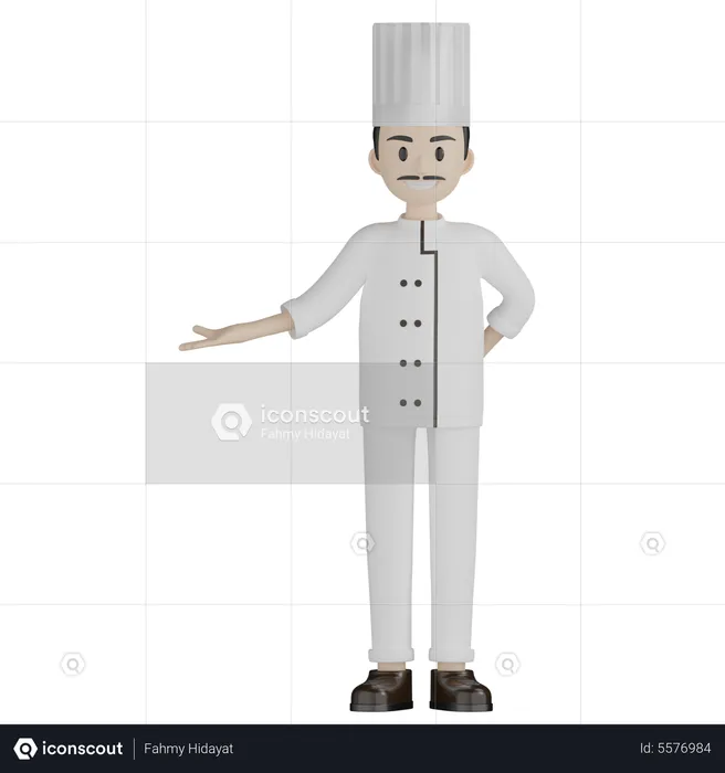 Chef Welcoming  3D Illustration