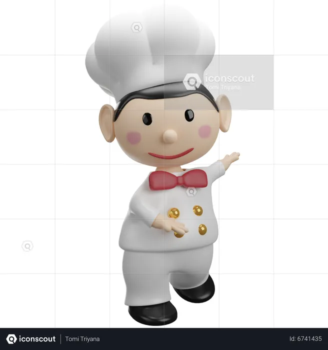 Chef welcoming  3D Illustration