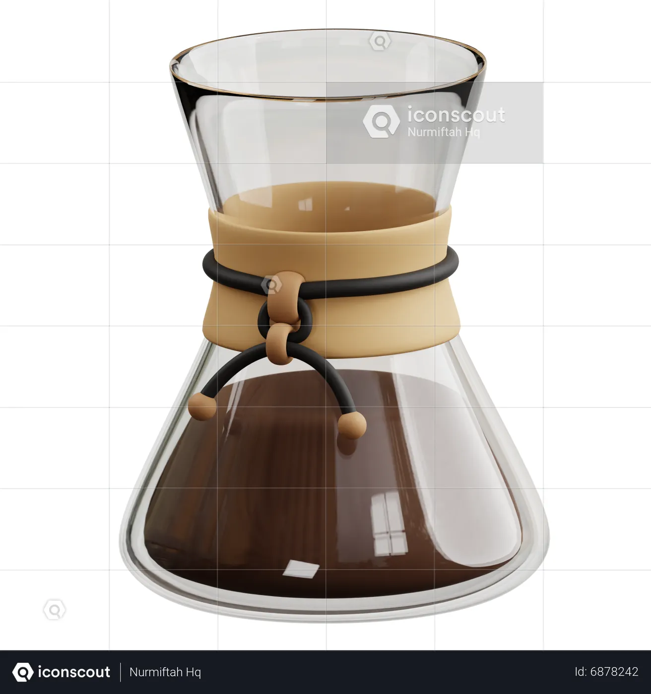 Chemex 3D Icon download in PNG, OBJ or Blend format