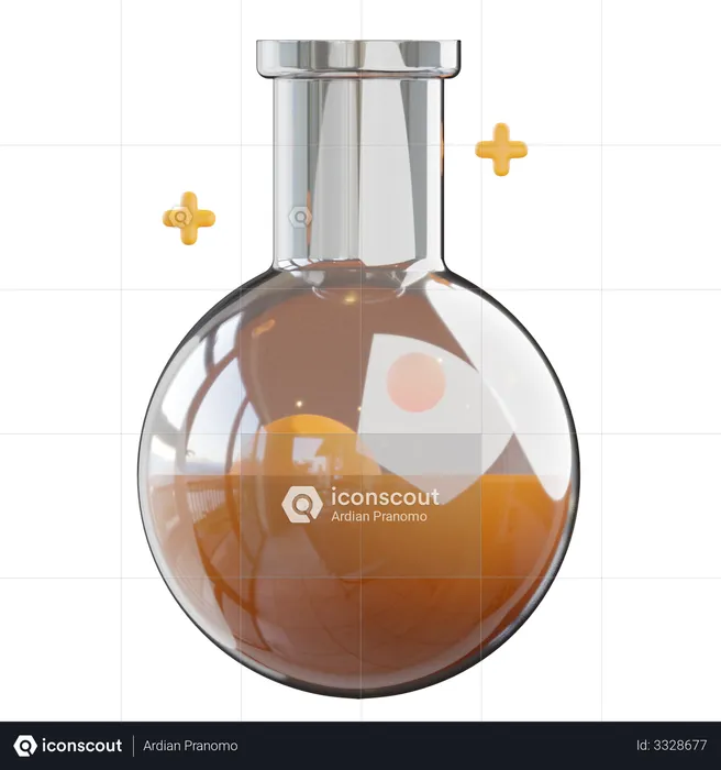 Chemical flask  3D Illustration