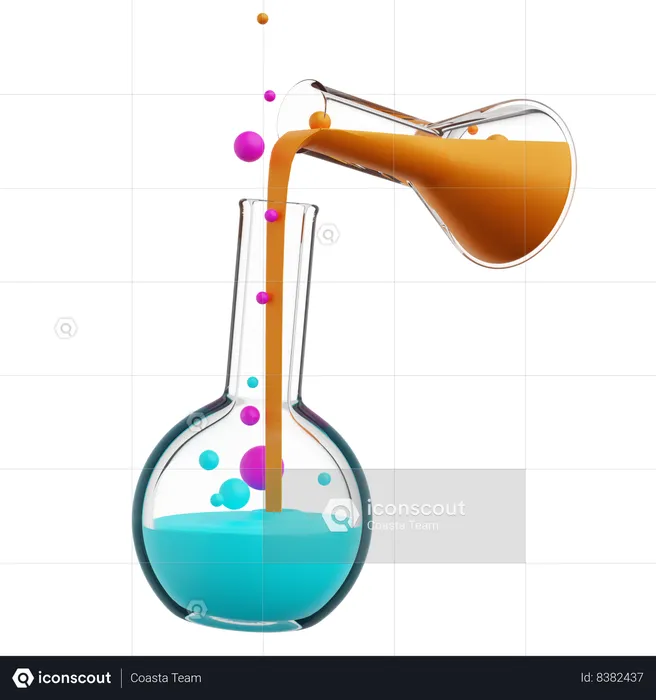 Chemical Reaction  3D Illustration