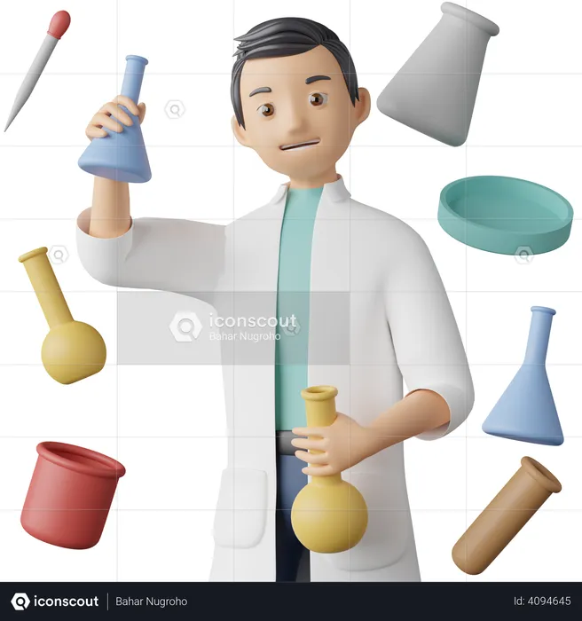 Chemical scientist  3D Illustration