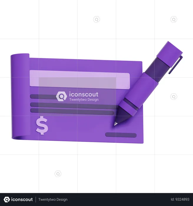 Cheque  3D Icon