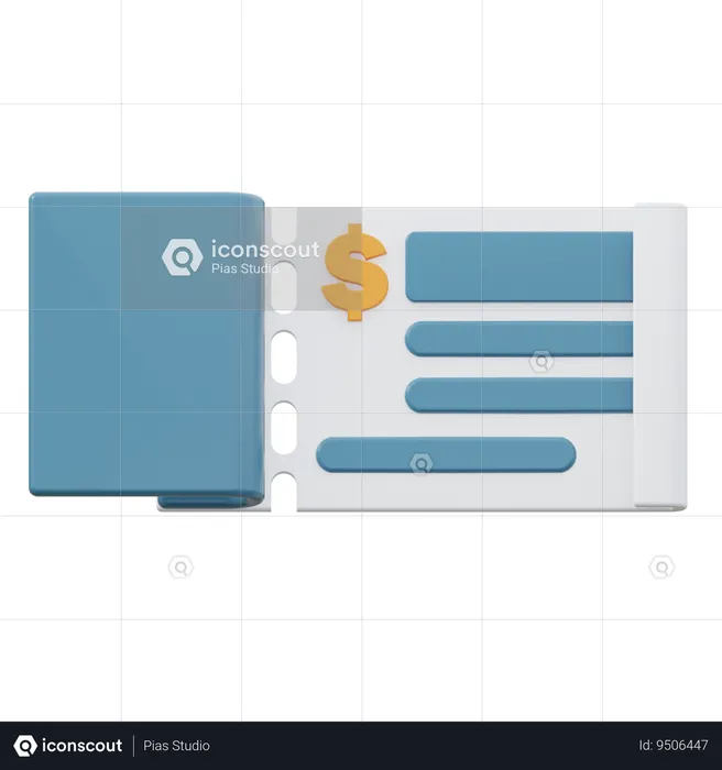 Cheque  3D Icon