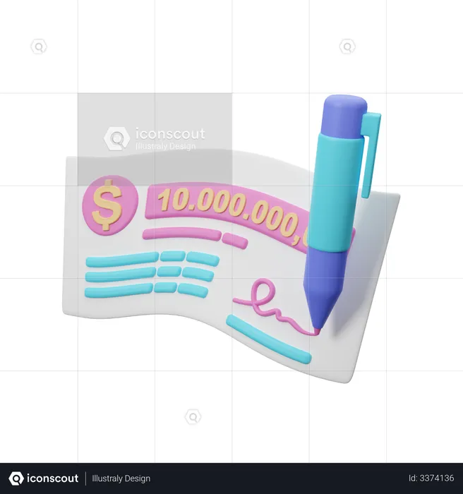 Cheque  3D Icon