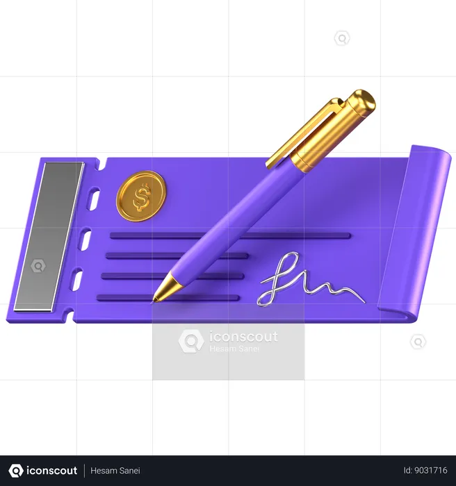 Cheque Book  3D Icon