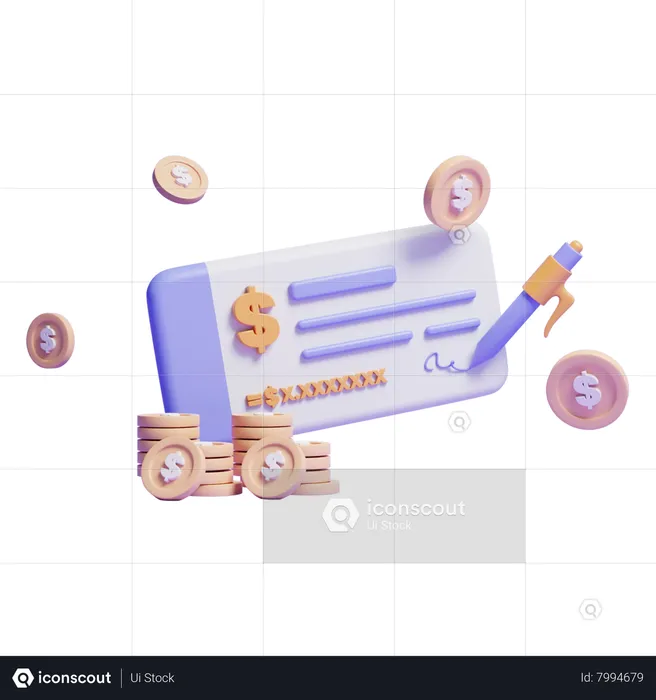 Cheque Book  3D Icon