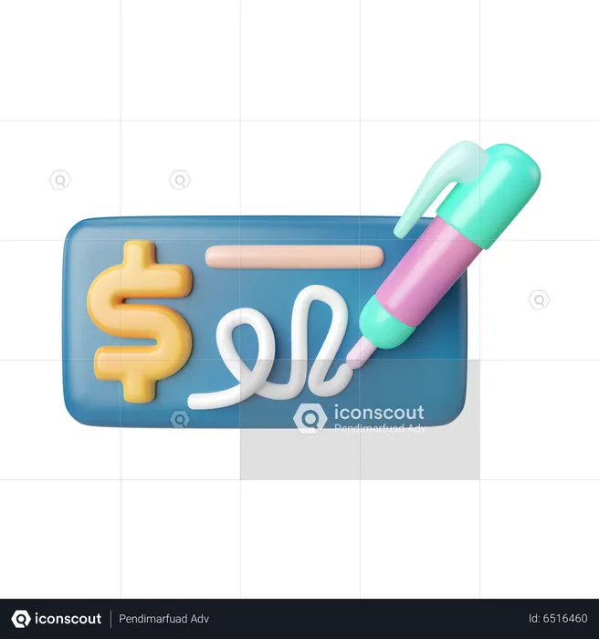 Chèque de banque  3D Icon