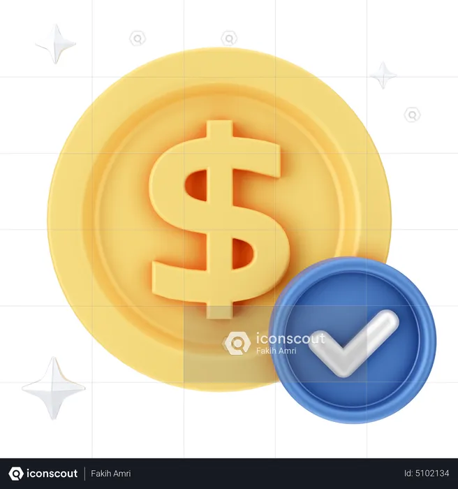 Cheque dolar  3D Icon