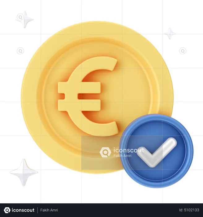 Comprobar euros  3D Icon