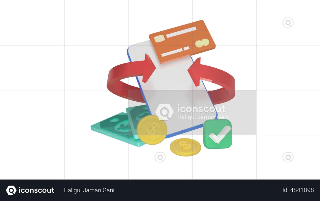 Verifique a segurança do pagamento  3D Icon