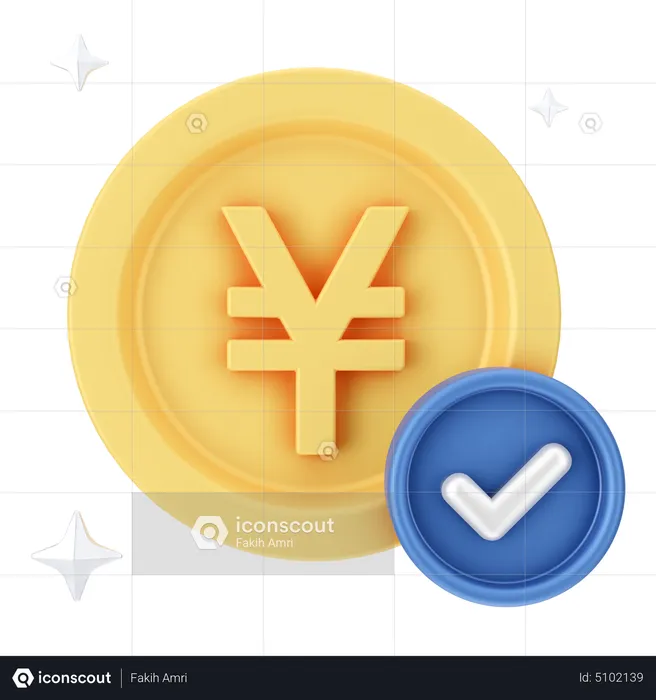 Comprobar yenes  3D Icon