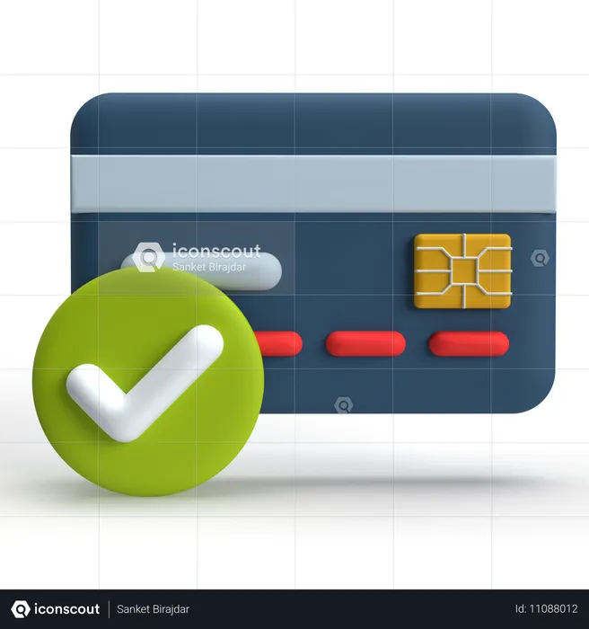 Cheque de tarjeta  3D Icon